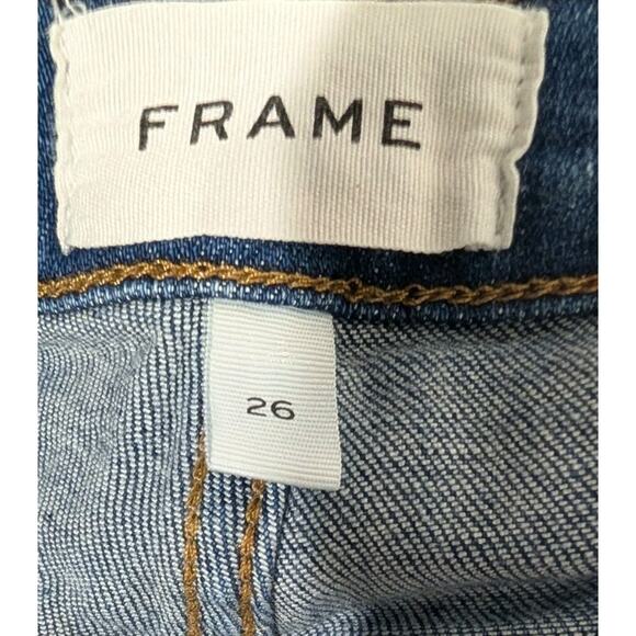 Frame Jeans Womens 26 Blue Le High Skinny Jeans Medium Wash Casual Edgy Moto - Picture 7 of 7